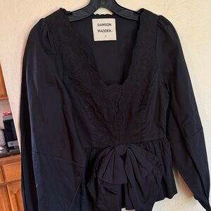 Damson Madder Women's Black Lace Blouse